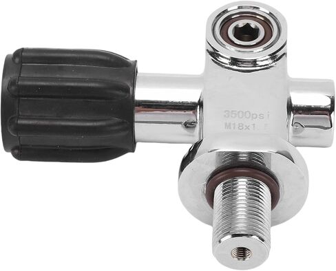 Diving Valve, High Pressure Stainless Steel M18x1.5 Thread Diving Cylinder Valve, s DIN Yoke with Reliable Seal, Ideal Snorkel Equipment in Kuwait