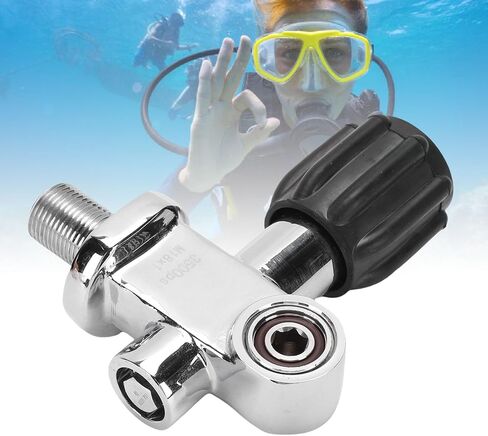 Diving Valve, High Pressure Stainless Steel M18x1.5 Thread Diving Cylinder Valve, s DIN Yoke with Reliable Seal, Ideal Snorkel Equipment in Kuwait