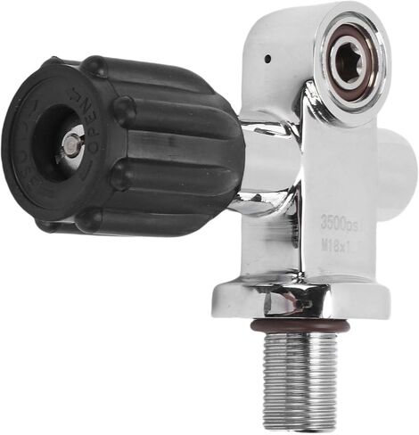 Diving Valve, High Pressure Stainless Steel M18x1.5 Thread Diving Cylinder Valve, s DIN Yoke with Reliable Seal, Ideal Snorkel Equipment in Kuwait