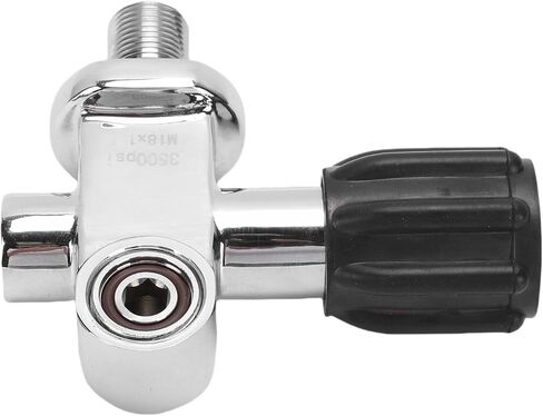 Diving Valve, High Pressure Stainless Steel M18x1.5 Thread Diving Cylinder Valve, s DIN Yoke with Reliable Seal, Ideal Snorkel Equipment in Kuwait