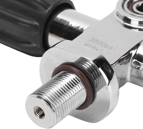 Diving Valve, High Pressure Stainless Steel M18x1.5 Thread Diving Cylinder Valve, s DIN Yoke with Reliable Seal, Ideal Snorkel Equipment in Kuwait