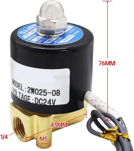صمام الملف اللولبي النحاسي 2W025-08، مغلق عادة، منفذ 1/4 بوصة، DC24V/AC220V، التحكم في تدفق المياه in Saudi Arabia