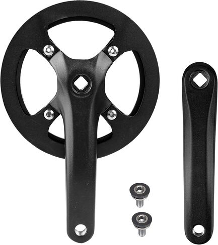 WEEROCK Mountain Bike Crankset with 170mm Arm, Steel 1 Piece 38/40T/42T Charing Single Alumininum Alloy Cover Crank Set 104 BCD, for Single Speed Bicycle and 6/7/8/9/10/11 Speeds MTB Bike, Black in Saudi Arabia