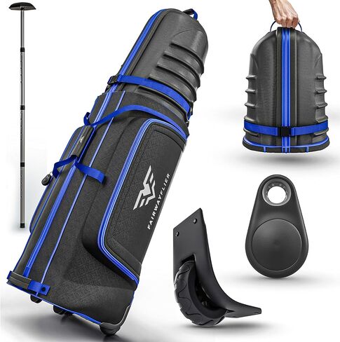 Golf Travel Bags for Airlines with Wheels - 1680D Cart Golf Bags for Men and Women with Golfbag Large Pockets & Bag Travel Air Tag Holder - Outdoor Airplane Luggage Protector for Golfers in Saudi Arabia