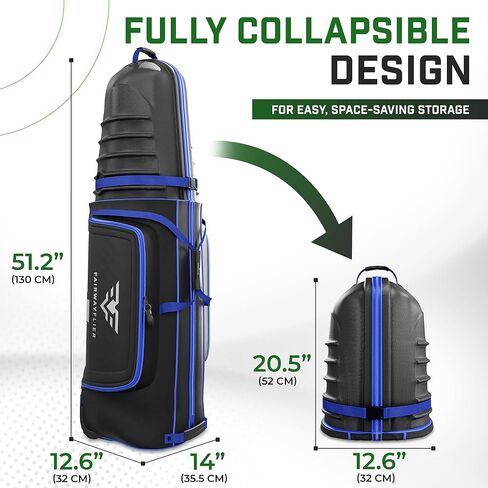 Golf Travel Bags for Airlines with Wheels - 1680D Cart Golf Bags for Men and Women with Golfbag Large Pockets & Bag Travel Air Tag Holder - Outdoor Airplane Luggage Protector for Golfers in Saudi Arabia