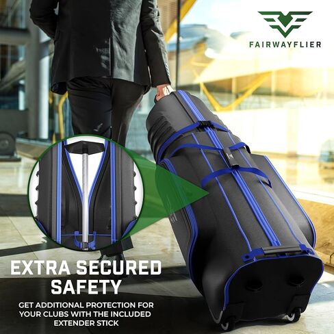 Golf Travel Bags for Airlines with Wheels - 1680D Cart Golf Bags for Men and Women with Golfbag Large Pockets & Bag Travel Air Tag Holder - Outdoor Airplane Luggage Protector for Golfers in Saudi Arabia