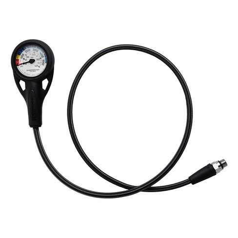 Sherwood Scuba Pressure Gauge Assembly with Braided Hose. Gauge Dial Reads Both Imperial (PSI) and Metric (BAR). in Saudi Arabia