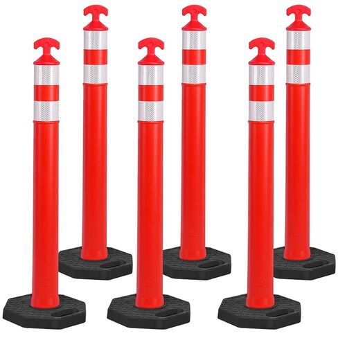 OrangeStar 42 "مخاريط تحديد حركة المرور 6 عبوات مخاريط أمان برتقالية مع قاعدة مطاطية شديدة التحمل للبناء وأعمال الطرق ومواقف السيارات والمستودعات والأحداث in Kuwait