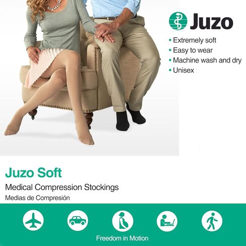 Juzo Soft 30-40 mmHg Compression Stockings, Thigh High, Closed Toe | Compression Socks for Women/ Men for Severe Varicosities & Edema, Orthostatic Hypotension, Post-Op in Kuwait