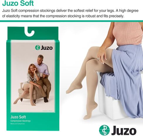 Juzo Soft 30-40 mmHg Compression Stockings, Thigh High, Closed Toe | Compression Socks for Women/ Men for Severe Varicosities & Edema, Orthostatic Hypotension, Post-Op in Kuwait
