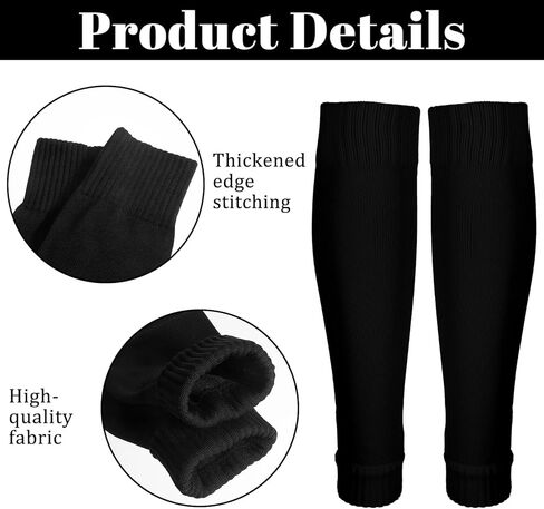 2 Pairs Soccer Sleeve Socks Shin Guard Sleeves Pre Cut Soccer Socks White Black Cross Leg Sleeves for Men Women Elastic Football Leg Sleeve for Football Basketball Running in Saudi Arabia