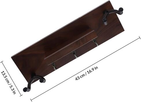 TOYANDONA 4-in-1 Wooden Guitar Wall Mount Hanger with Walnut Finish, Multi-Instrument Holder for Acoustic, Electric Guitars and Ukulele, Space-Saving Wall Rack for Home and Studio in Saudi Arabia