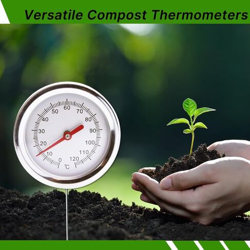 ميزان حرارة السماد مع 36.4 بوصة من الفولاذ المقاوم للصدأ، ميزان حرارة التربة، موازين حرارة البستنة، موازين حرارة القش للسماد، أدوات الزراعة العضوية الاحترافية in Kuwait