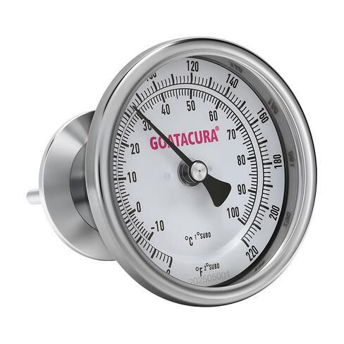 Hygienic Bimetallic Thermometer, Full Stainless Steel, 3" Dial Size, 4" Stem, 1.5" Tri-clamp, 0-220 Deg F/-10-100 Deg C, 1% Accuracy in Kuwait