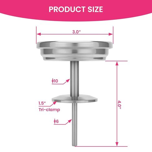 Hygienic Bimetallic Thermometer, Full Stainless Steel, 3" Dial Size, 4" Stem, 1.5" Tri-clamp, 0-220 Deg F/-10-100 Deg C, 1% Accuracy in Kuwait