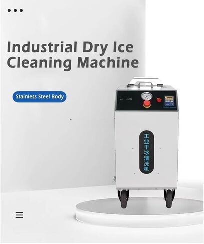 آلة تنظيف الثلج الجاف - نظام السفع الرملي المحمول بثاني أكسيد الكربون للمعدات الصناعية، وشحوم إكسسوارات السيارات، وتنظيف الأسطح وصيانة القالب بعجلات قابلة للمناورة in Kuwait