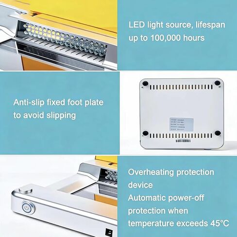 Lab Blue LED Light Transilluminator, Blue Light Gel Cutter, 5mm Amber Filter, 70x160mm Observation Area, Max Wavelength 470nm, Matrix Double-Sided Illumination in Saudi Arabia