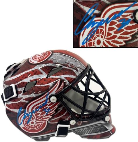 CHRIS OSGOOD Signed Detroit Red Wings Mini Goalie Mask Paint - Autographed NHL Helmets and Masks in Saudi Arabia