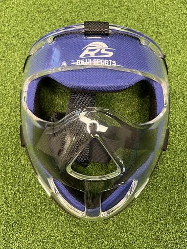 RS Field Hockey Face Mask, Corner Penalty Protection, Blue Padding, Clear View in Saudi Arabia