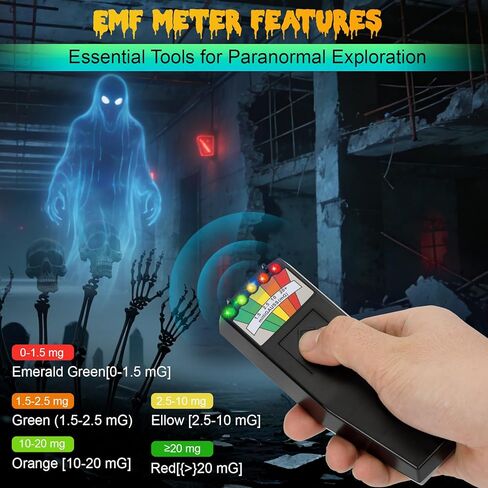 تشتمل مجموعة معدات صيد الأشباح على مقياس EMF، وصندوق الروح، ومسجل EVP، ومصباح للأشعة فوق البنفسجية، و3 كرات LED مضيئة للقطط وحقيبة حمل، ومجموعة شبح متقدمة in Saudi Arabia