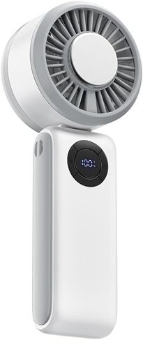 Portable Handheld Fan, 3 IN 1 Rechargeable Personal Fan with 5 Speed Wind, 4000mAh Battery, Digital Display, 90° Foldable Rapid Cooling Small Fan Desk Fan for Travel, Camping, Outdoor Sports in Kuwait