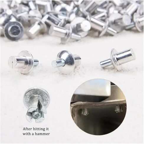 Hammer Rivets Aluminum Alloy Expansion Rivets Hammer Drive Expansion Rivet Knock Type Stainless Steel Rod Screws Nails Fasteners Hardware Tool(120PCS,5x9mm) in Saudi Arabia
