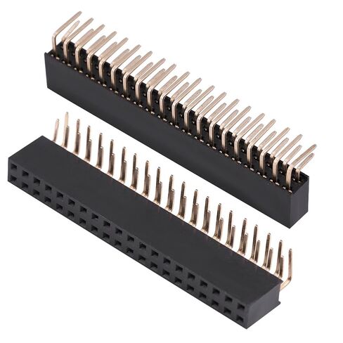 40-Pin Female Right Angle Pin Header, Single Row PCB Board Connector for Breadboard and Electronics Projects – 2.54mm Pitch GPIO Header Strip in Saudi Arabia