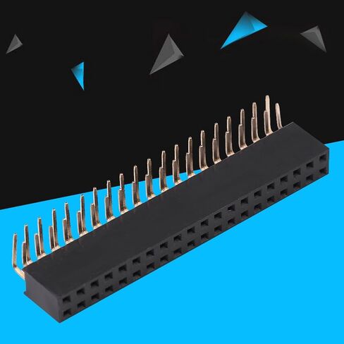 40-Pin Female Right Angle Pin Header, Single Row PCB Board Connector for Breadboard and Electronics Projects – 2.54mm Pitch GPIO Header Strip in Saudi Arabia