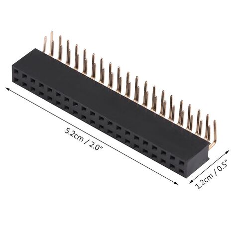 40-Pin Female Right Angle Pin Header, Single Row PCB Board Connector for Breadboard and Electronics Projects – 2.54mm Pitch GPIO Header Strip in Saudi Arabia
