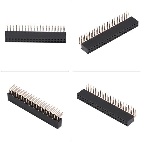 40-Pin Female Right Angle Pin Header, Single Row PCB Board Connector for Breadboard and Electronics Projects – 2.54mm Pitch GPIO Header Strip in Saudi Arabia
