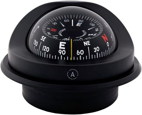 Autonautic - بوصلة تثبيت متساطحة - C15 150-0064 - بوصلة قوة القارب أو المراكب الشراعية - قرص 4 بوصة - أسود - فتحة تثبيت 123 مم - صنع في أوروبا in Saudi Arabia