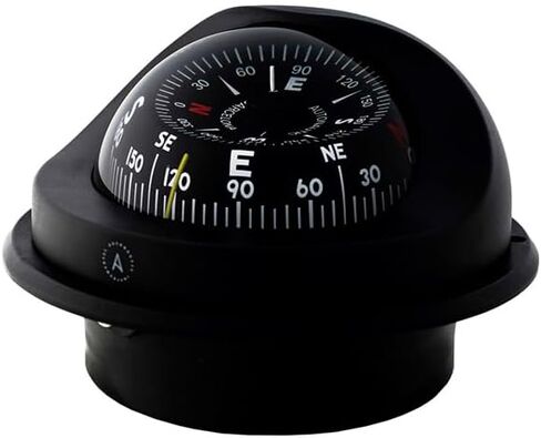 Autonautic - بوصلة تثبيت متساطحة - C15 150-0064 - بوصلة قوة القارب أو المراكب الشراعية - قرص 4 بوصة - أسود - فتحة تثبيت 123 مم - صنع في أوروبا in Saudi Arabia