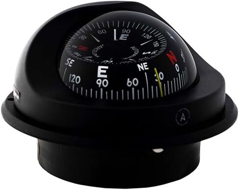 Autonautic - بوصلة تثبيت متساطحة - C15 150-0064 - بوصلة قوة القارب أو المراكب الشراعية - قرص 4 بوصة - أسود - فتحة تثبيت 123 مم - صنع في أوروبا in Saudi Arabia