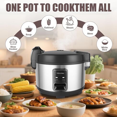 Commercial Rice Cooker & Warmer 60 Cups (Cooked),13.8 Qt / 13 Liter Large Capacity Rice Cooker,Auto Keep Warm,Non-Stick Inner Pot,One-Touch Operation,1350W Fast Cooking Electric Rice Cooker in Kuwait