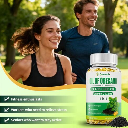 300 Count Organic Oregano Oil Softgels with Black Seed Oil, Wild Oregano Supplement, High Carvacrol & Thymoquinone, 2 Pack in Saudi Arabia