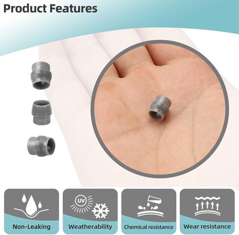 1/4-Inch UCAK200 Ferrule Compatible with 45, 85, 100 & 170 Series, Classic Series, Single Head, S420, S128, S10P, VX, SV & S Series Pumps, Pack of 10 in Kuwait