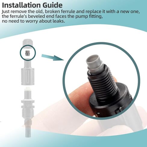 1/4-Inch UCAK200 Ferrule Compatible with 45, 85, 100 & 170 Series, Classic Series, Single Head, S420, S128, S10P, VX, SV & S Series Pumps, Pack of 10 in Kuwait