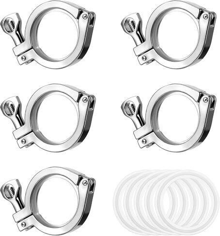 5 Pcs Single Pin Tri Clamp Heavy Duty Ferrule TC 2 Inch Stainless Steel 304 with Silicone Gaskets in Saudi Arabia