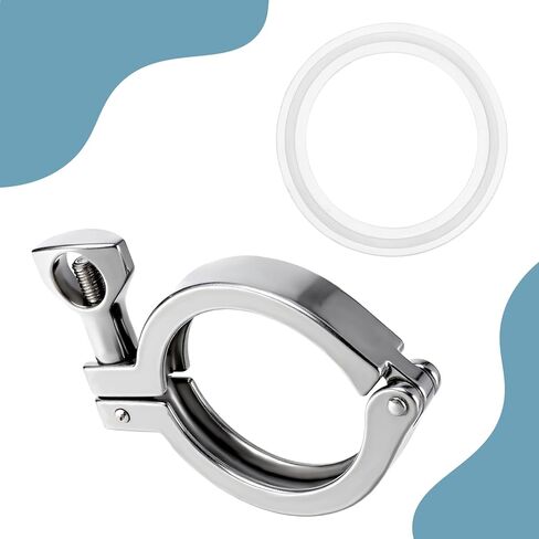 5 Pcs Single Pin Tri Clamp Heavy Duty Ferrule TC 2 Inch Stainless Steel 304 with Silicone Gaskets in Saudi Arabia