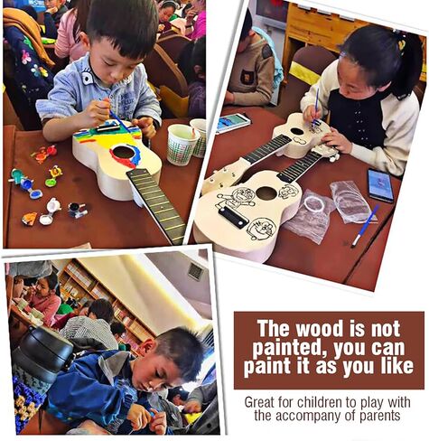 Cocoarm DIY Ukulele Kit, 21inch 4 String Basswood Ukulele DIY Kit Instrument Accessory Hand Work in Saudi Arabia