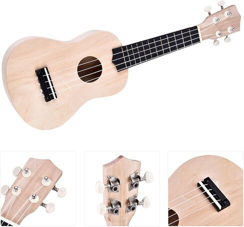 Cocoarm DIY Ukulele Kit, 21inch 4 String Basswood Ukulele DIY Kit Instrument Accessory Hand Work in Saudi Arabia