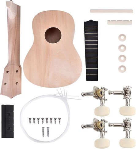 Cocoarm DIY Ukulele Kit, 21inch 4 String Basswood Ukulele DIY Kit Instrument Accessory Hand Work in Saudi Arabia