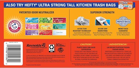 Hefty Gripper Tall Kitchen Trash Bags - 13 Gallon, 80 Count in Kuwait