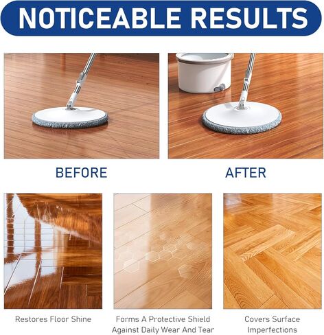 KOSIMI 2PCS Floor Restore Cleaner, Restore & Polishing Cleaner, for Shine Renewal & Protective Layer, Helps Conceal Small Scratches, Quick-Drying Protective Finish in Kuwait