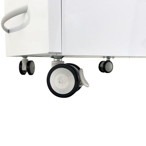 5 Drawer Medical Dental Assistant's Mobile Cabinet - Stainless Steel Rolling Storage Cart, 4 Casters and 2 ABS Trays, Glass Countertop, 17.7"x15.7"x31.5", for Clinic Hospital in Saudi Arabia
