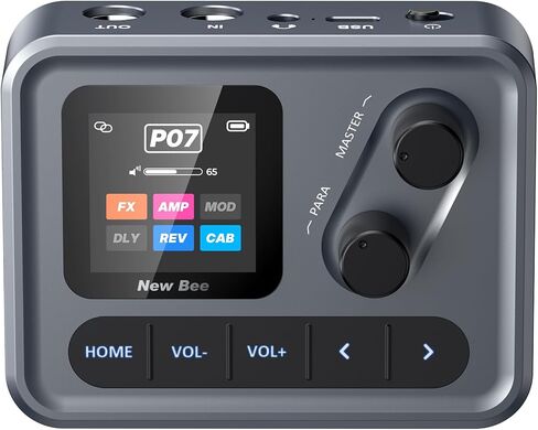 Multi Effects Guitar Processor, ANN Amp Modeling & IR Cabinet Simulation, 80 Presets, Clip-on Design, USB OTG Audio Interface Portable Effects Processor for Electric Guitar & Bass in Kuwait