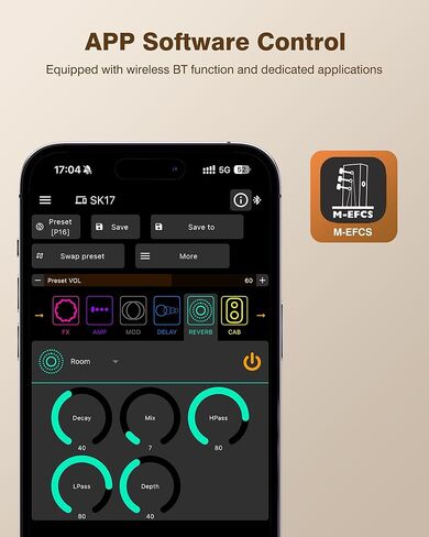Multi Effects Guitar Processor, ANN Amp Modeling & IR Cabinet Simulation, 80 Presets, Clip-on Design, USB OTG Audio Interface Portable Effects Processor for Electric Guitar & Bass in Kuwait