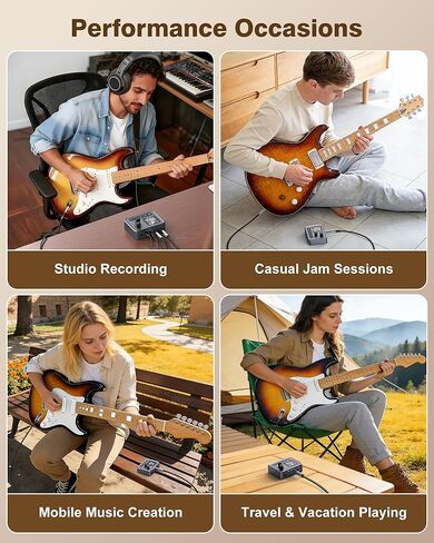 Multi Effects Guitar Processor, ANN Amp Modeling & IR Cabinet Simulation, 80 Presets, Clip-on Design, USB OTG Audio Interface Portable Effects Processor for Electric Guitar & Bass in Kuwait