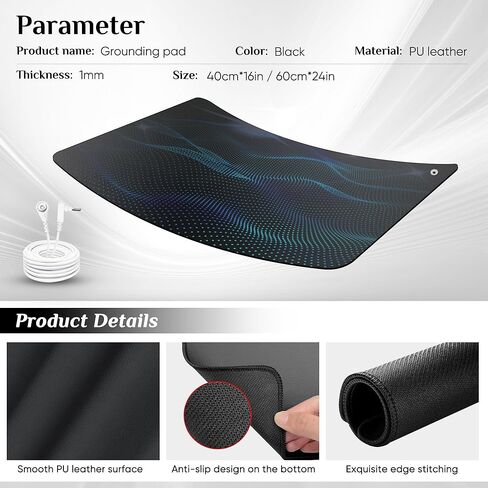 Grounding Mat for Sleep, Energy, Pain Relief, Inflammation, Balance, Wellness, Earth Connection Therapy for Indoor Grounding at Home, Office, or Work 16inch,24inch in Saudi Arabia