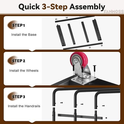 عربة طاولة قابلة للطي عالية التحمل، عربة حائط جافة 1800 رطل مع عجلات دوارة صامتة من البولي يوريثان مقاس 5 بوصات، عربة طاولة بسعة 10 طاولات للجراج والمنزل والمستودعات والحفلات والفنادق (46 بوصة × 39 بوصة × 29 بوصة) in Kuwait
